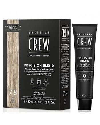 American Crew Precision Blend - Камуфляж для седых волос, Блондин 7/8, 3*40 мл - hairs-russia.ru
